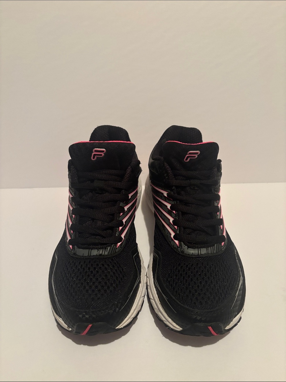 Fila Women's Black and Pink Athletic Running Sneakers